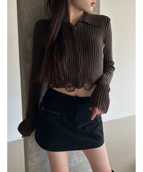 damage knit cardigan