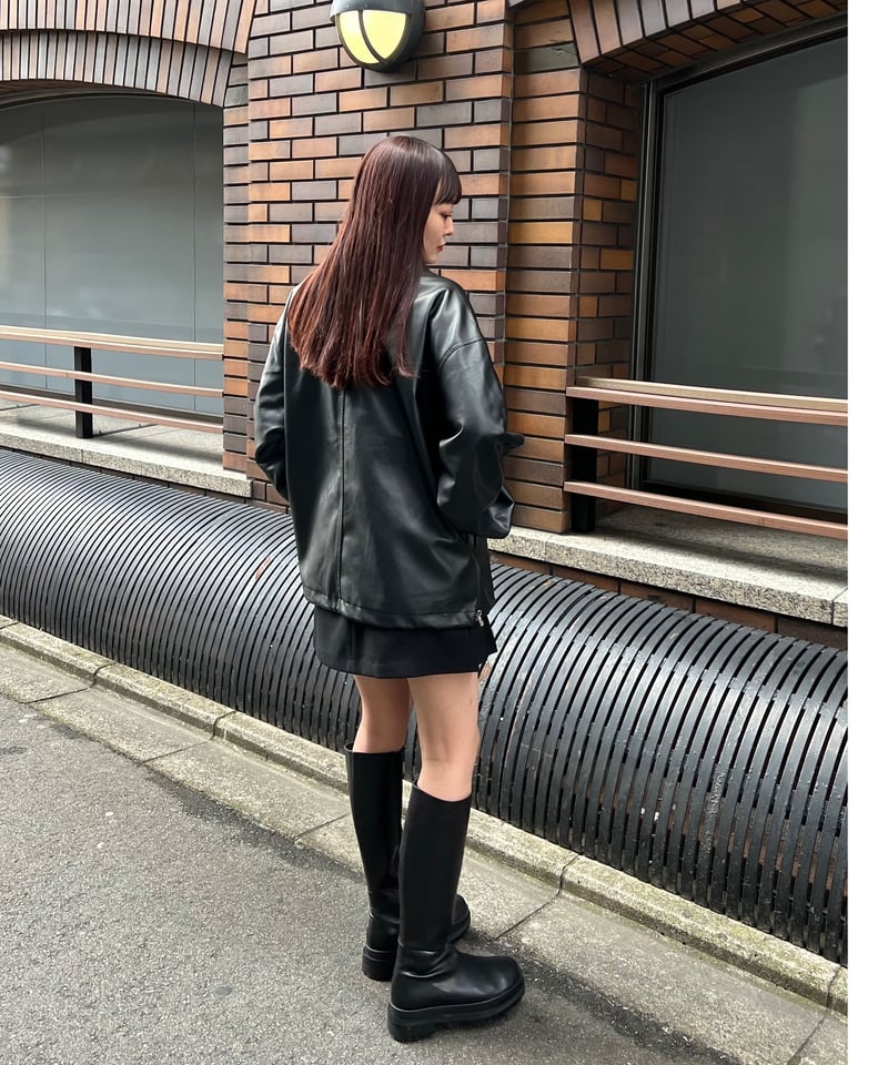 double zip leather jacket | LAZY AND EASY