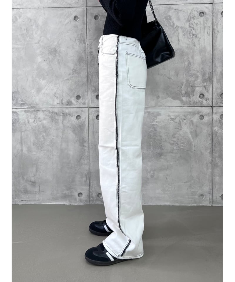 一部即納｠stitch line denim | LAZY AND EASY