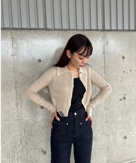 damage knit cardigan