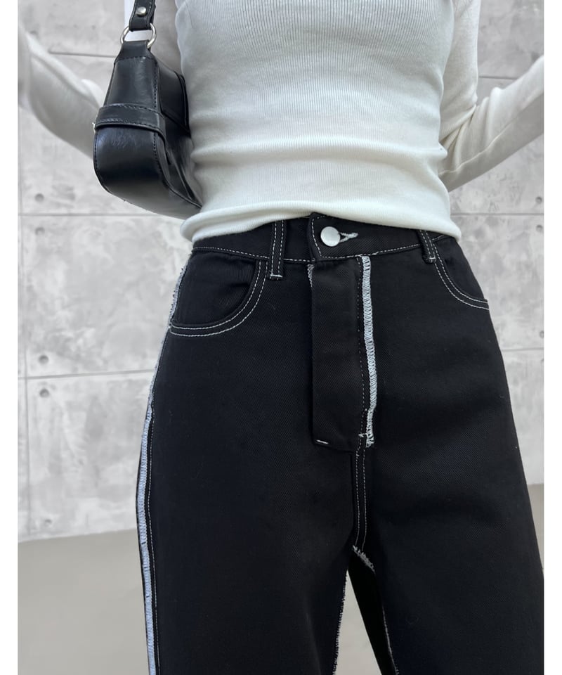一部即納｠stitch line denim | LAZY AND EASY