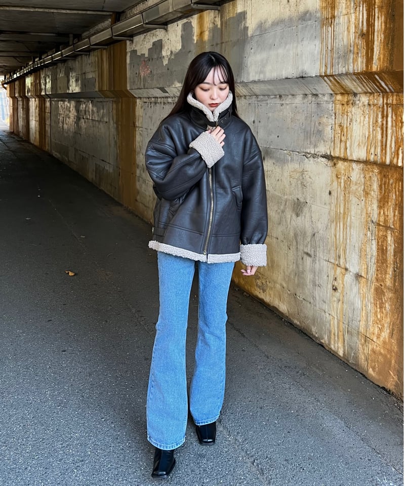 【GENERAL IDEA】レディース Basic Leather Mustang ジャケット oversize mustang | LAZY AND EASY