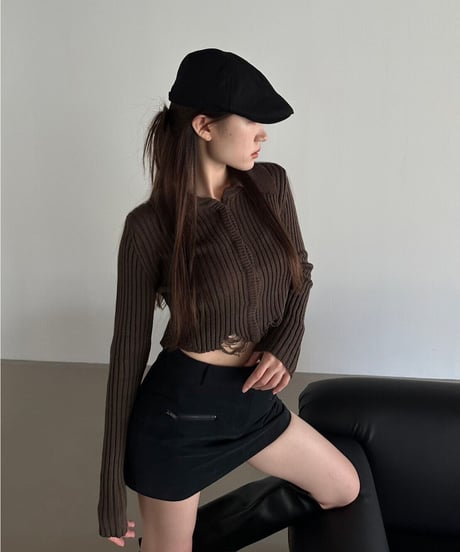 damage knit cardigan