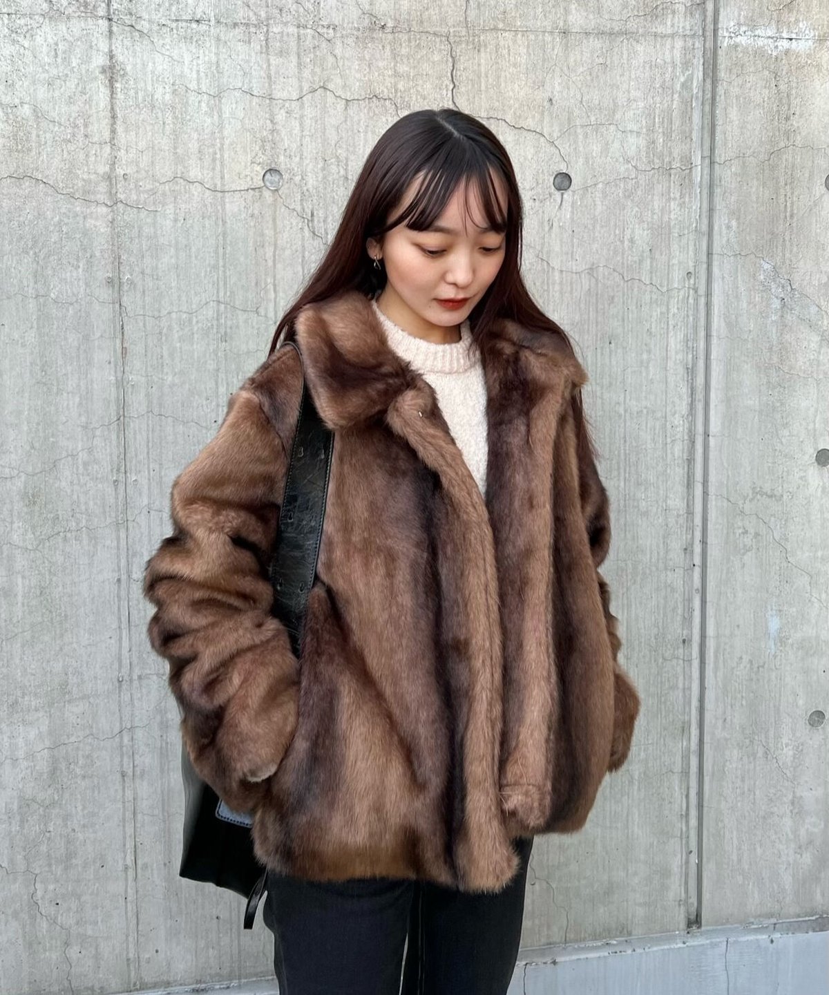 即納⦆collar fake far jacket | LAZY AND EASY 即納⦆collar fake far jacket | LAZY AND EASY