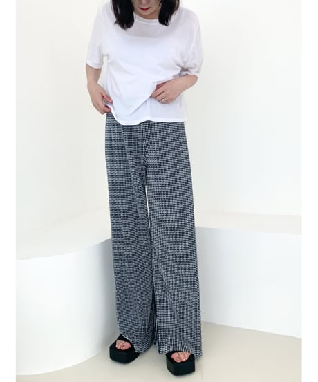 ｟即納｠hound check pleats pants