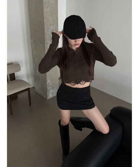 damage knit cardigan