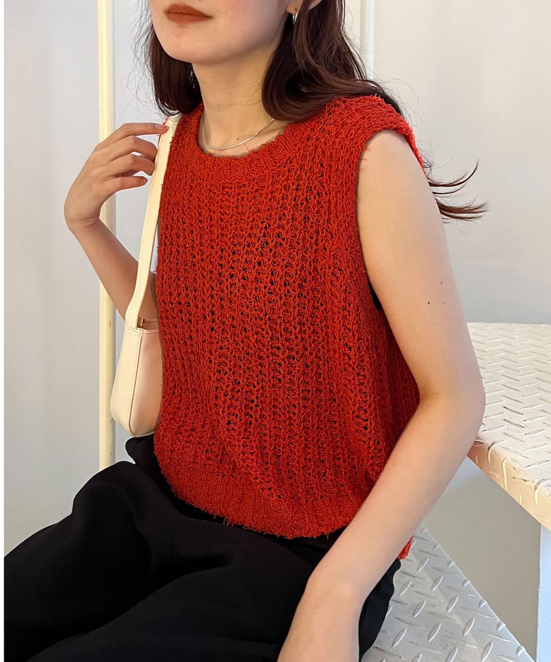 sleeve less summer knit | LAZY AND EASY