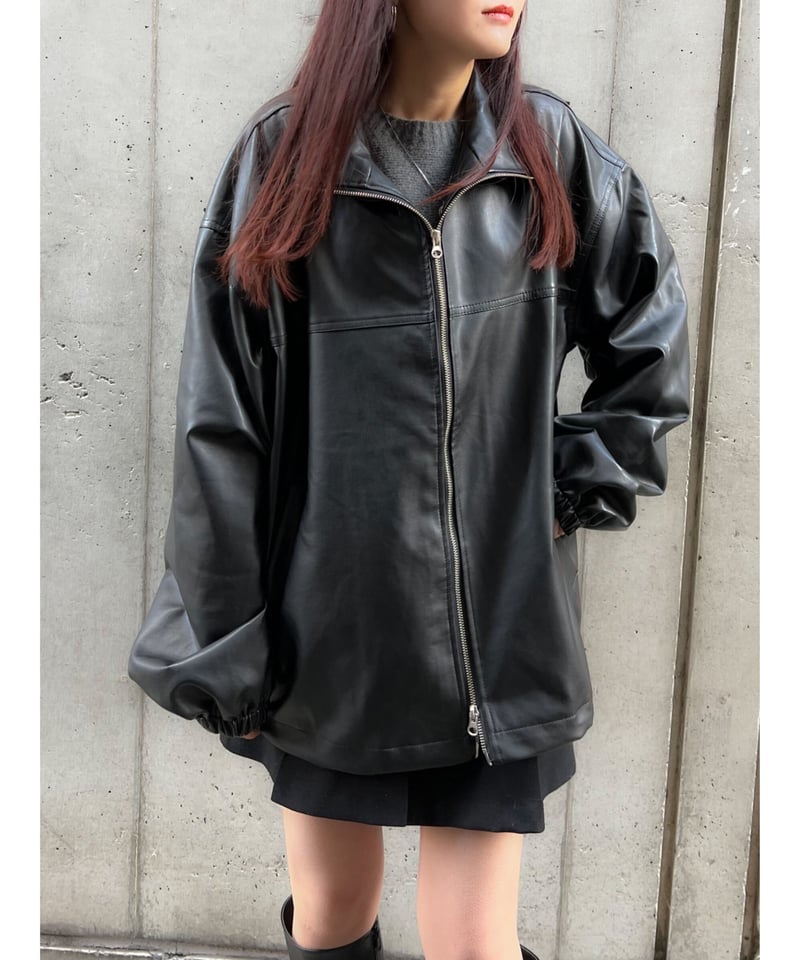 double zip leather jacket | LAZY AND EASY