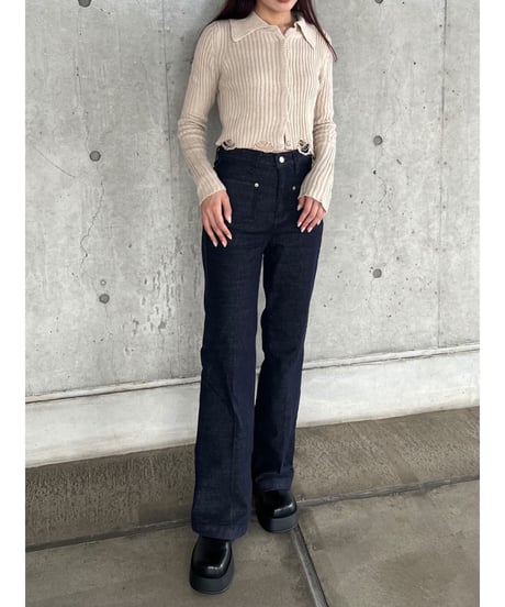 damage knit cardigan