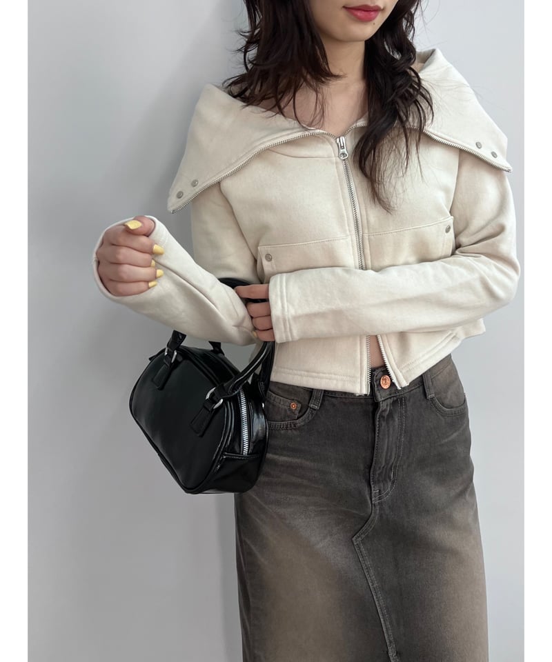 一部即納｠off shoulder zip up tops | LAZY AND EASY