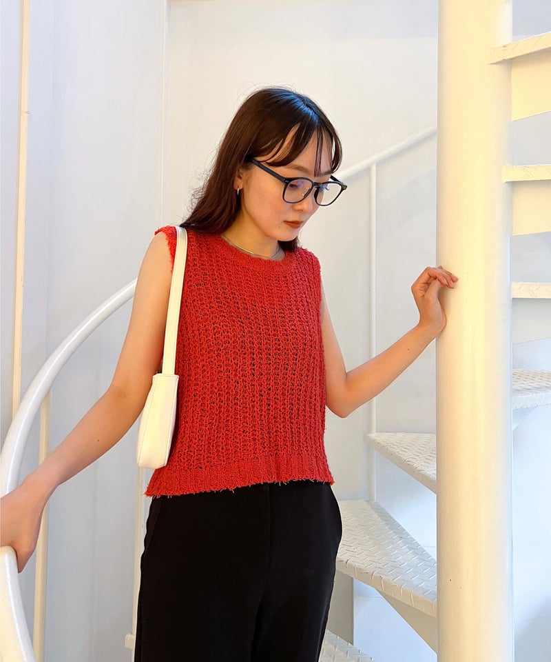 ka na ta XM always summer knit RED 7分袖 ka na ta XM always summer knit RED 7分袖 ka na ta XM always