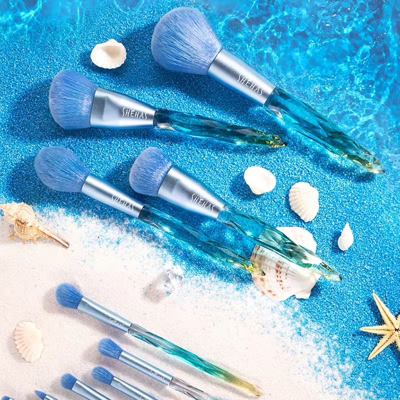 SHEHAS Diamond Crystal Makeup Brush Set #海洋之心 |