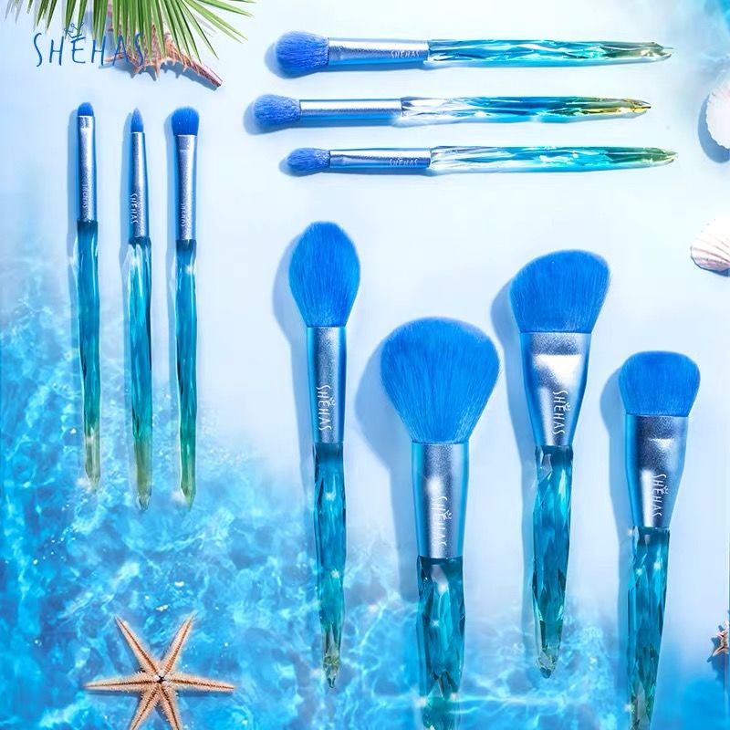 SHEHAS Diamond Crystal Makeup Brush Set #海洋之心 |