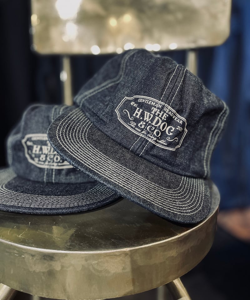 THE H.W.DOG&CO 限定品 トラッカーキャップデニム　ダメージ 専用！THE H.W.DOG&COデニム トラッカーキャップ TRUCKER CAP - Denim