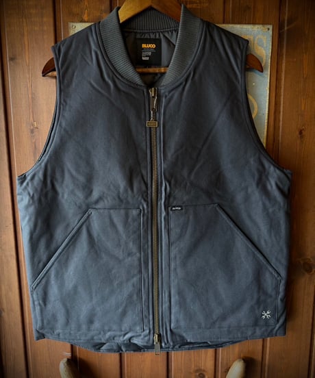 BLUCO RIB COLLAR DUCK VEST CHARCOAL