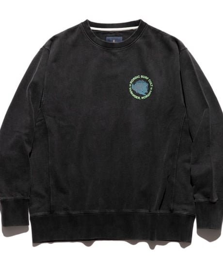 “SURF CULT” CREW SWEAT COLOR: BLACK