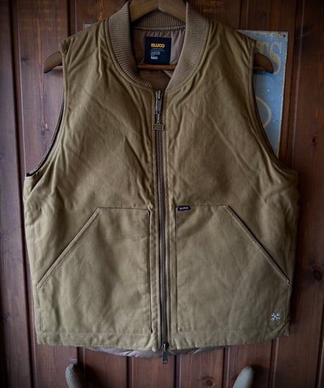 BLUCO RIB COLLAR DUCK VEST BROWN