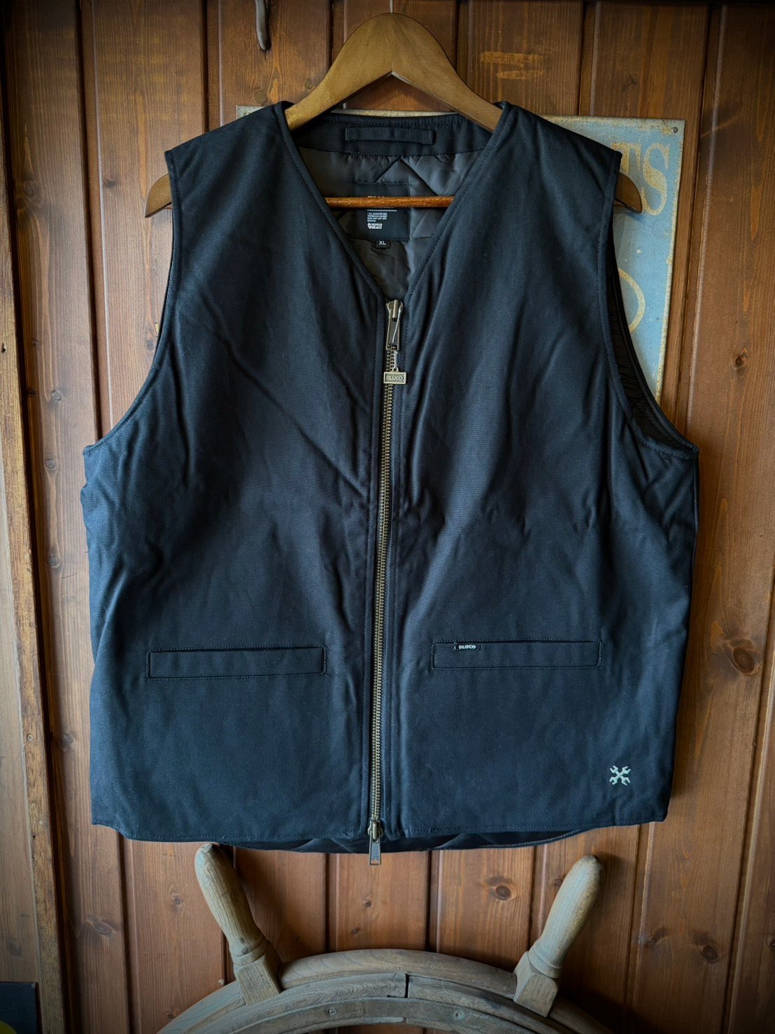 BLUCO ブラック ワークベスト Fサイズ BLUCO V NECK DUCK VEST BLACK | STYLE FACTORY & CO.