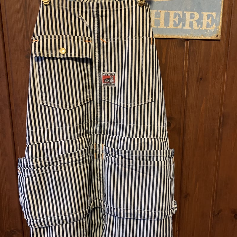 TCB HANDYMAN PANTS HICKORY STRIPE 34インチ TCB Handyman Pants Hickory Stripe 10oz/ One-Wash – TCB JEANS