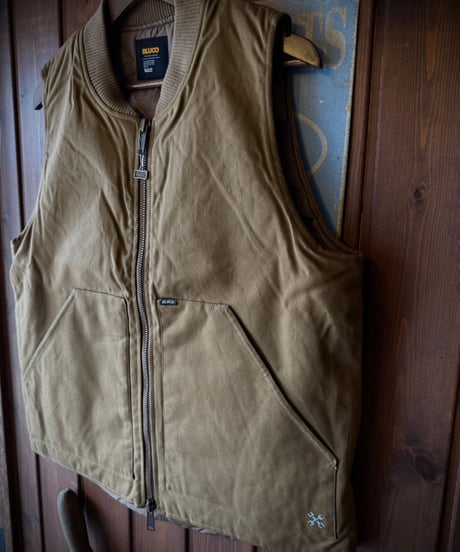 BLUCO RIB COLLAR DUCK VEST BROWN
