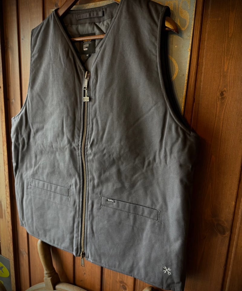 BLUCO V NECK DUCK VEST CHARCOAL | STYLE FACTORY