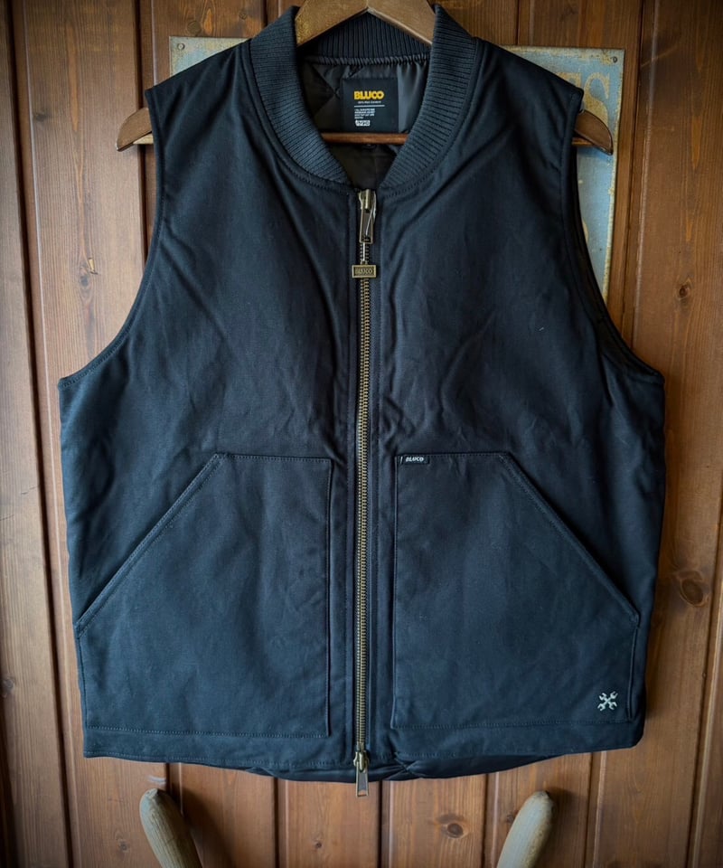 ジャケット・アウター bluco RIB COLLAR DUCK VEST BLUCO RIB COLLAR DUCK VEST BLACK | STYLE FACTOR