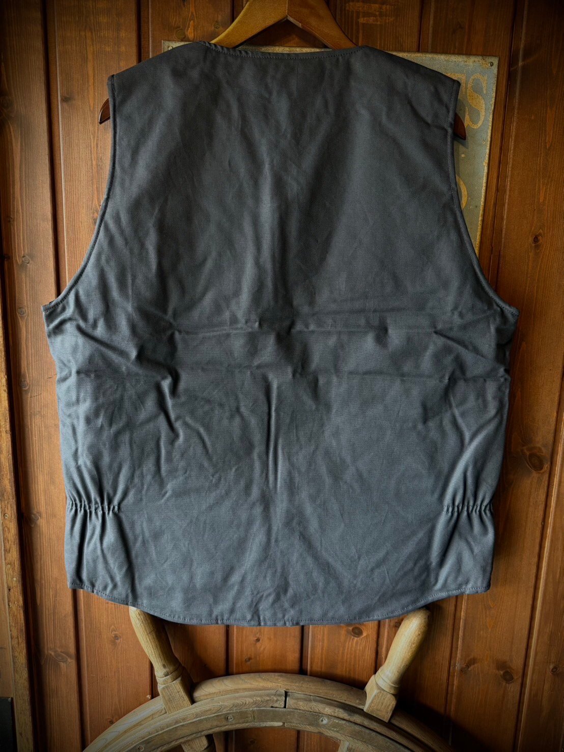 BLUCO V NECK DUCK VEST CHARCOAL | STYLE FACTORY