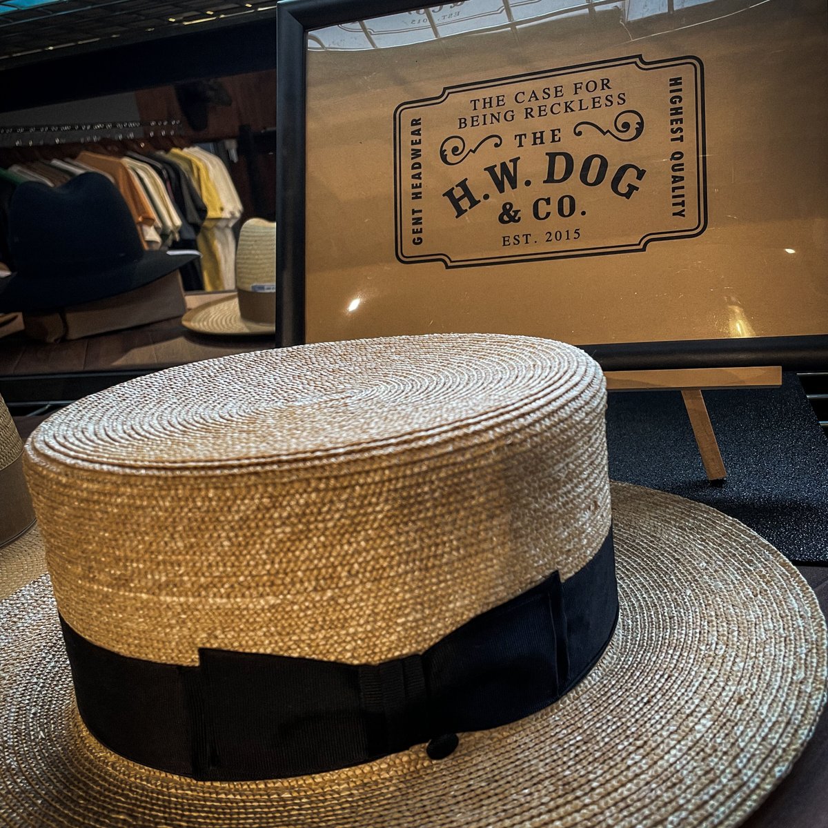 dog＆co カンカン帽　ハット　麦わら THE H.W.DOG&CO. カンカン帽 麦わら帽子 - メルカリ