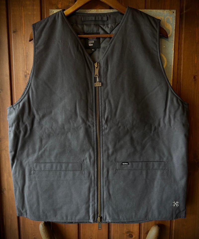 BLUCO V NECK DUCK VEST CHARCOAL | STYLE FACTORY