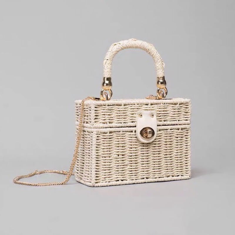 スクエアチェーンカゴバッグ スカーフ付き 全3色 | LILIANA