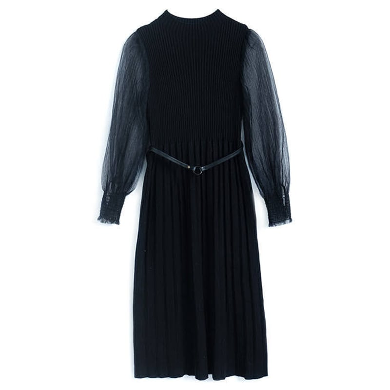 ファビアナフィリッピ ニットワンピース 黒 40 ベルト付き Fabiana