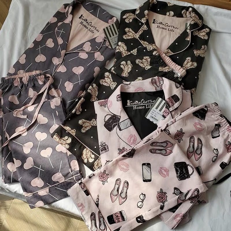 クマプリント ネイビー 長袖パジャマ 一点限定 楽天市場】くま 柄 パジャマ（カラーネイビー）の通販