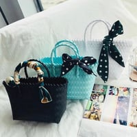 飾り金具付きかごバッグ ハンドバッグ ナチュラル | LILIANA