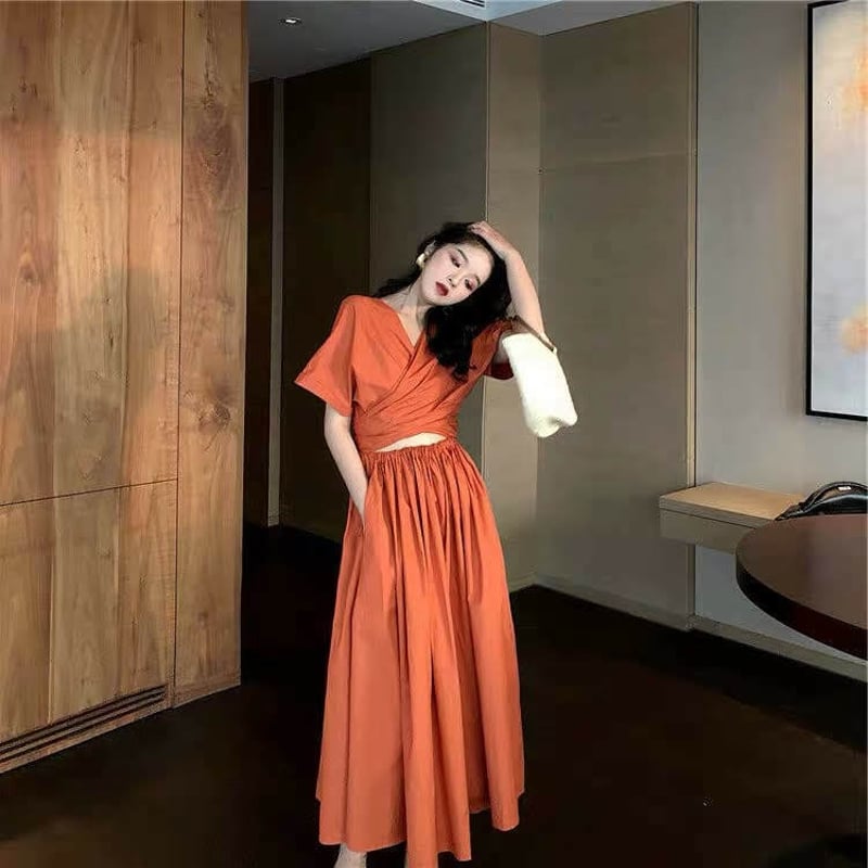 ビッグリボンロングワンピース 2wayワンピース 全2色 | LILIANA