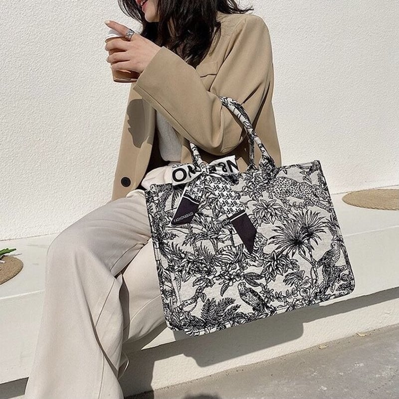 トワルドジュイ　バッグ トワルドジュイ柄 トートバッグ スカーフ付き | LILIANA