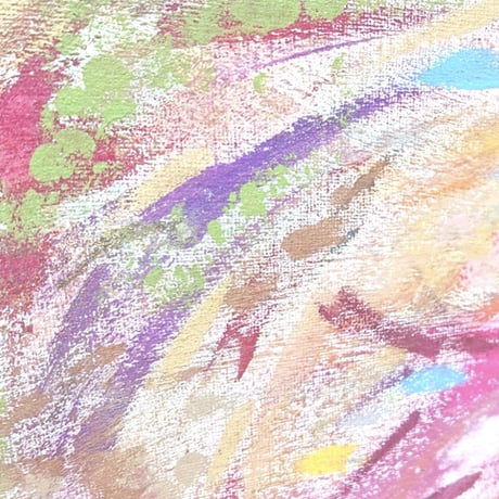 抽象画アート『ピンクの昇り龍』キャンバスボード原画