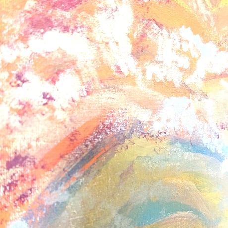 抽象画アート『夜明け』キャンバスボード原画