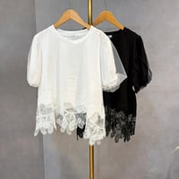 6/4Instalive 2026ss 裾レース付Tシャツ　9580605008