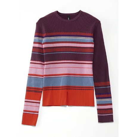 4/25 Instalive　AULA AILA　2026FW　ASYMMETRY BORDER RIB KNIT　1263-09032