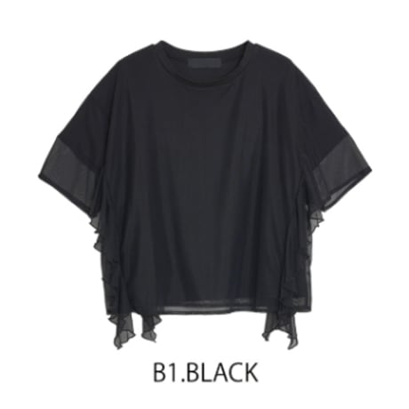 3/28 Instalive　フリルシアードッキングTee.  MICALLE MICALLE 2026ss④　MMC118BEB
