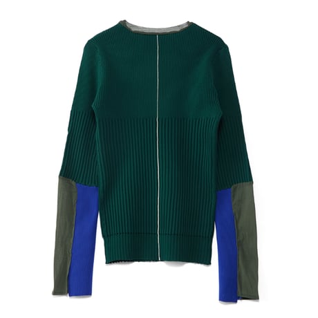 4/25 Instalive　AULA AILA　2026FW　COLOR BLOCK SHEER SLEEVE KNIT　1263-09014