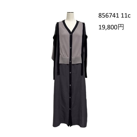 5/18 Instalive　ayane 2026AW ニットドッキングロングワンピースカーディガン　856741