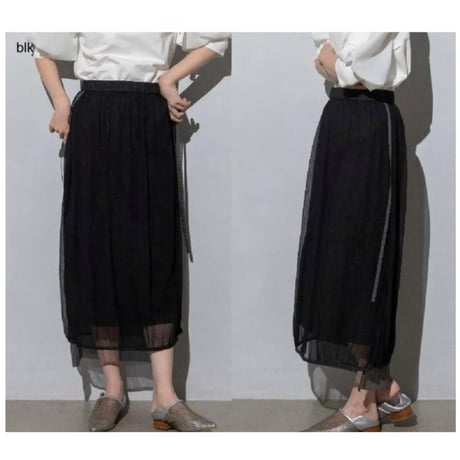 4/14 Instalive MARECHAL TERRE 2025SS 3rd COLLECTION 2Way Sheer Layered Skirt ZMT253SK202
