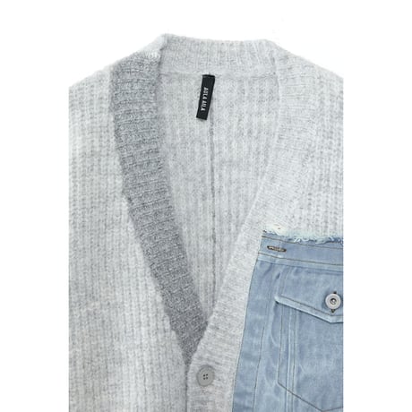 4/25 Instalive　AULA AILA　2026FW　DENIM COMBINATION CARDIGAN　1263-09036
