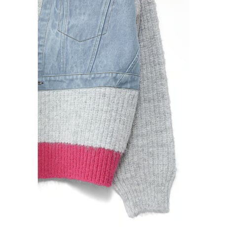 4/25 Instalive　AULA AILA　2026FW　DENIM COMBINATION CARDIGAN　1263-09036