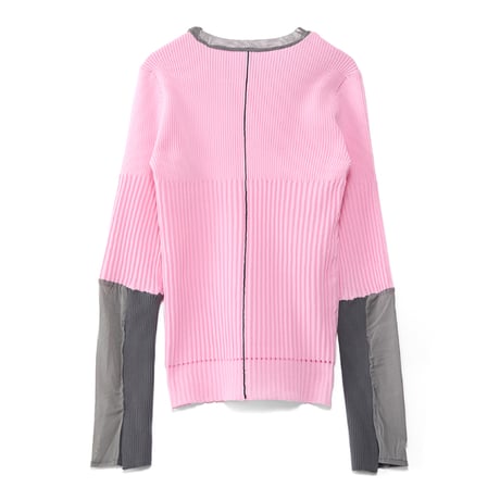 4/25 Instalive　AULA AILA　2026FW　COLOR BLOCK SHEER SLEEVE KNIT　1263-09014