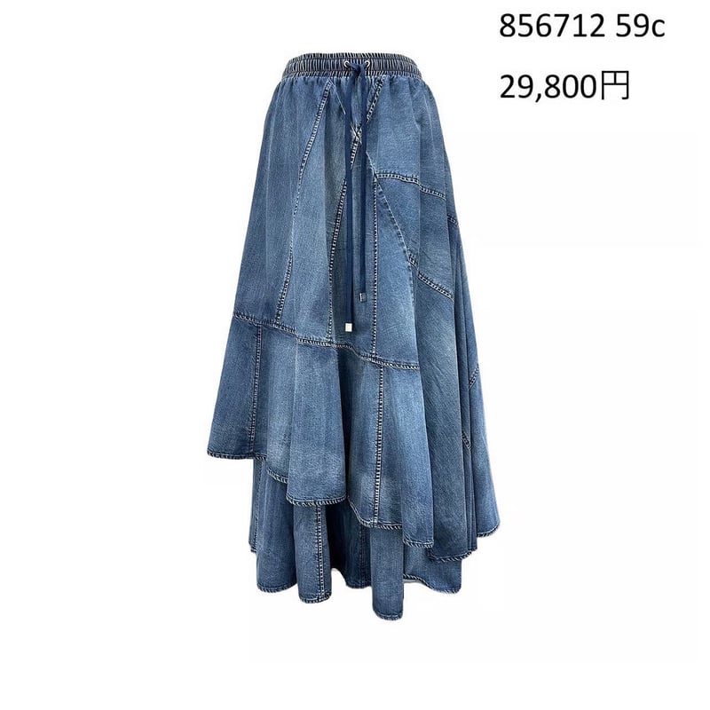 限定】5/18 Instalive ayane 2026AW ダンガリー変形切り替えスカート