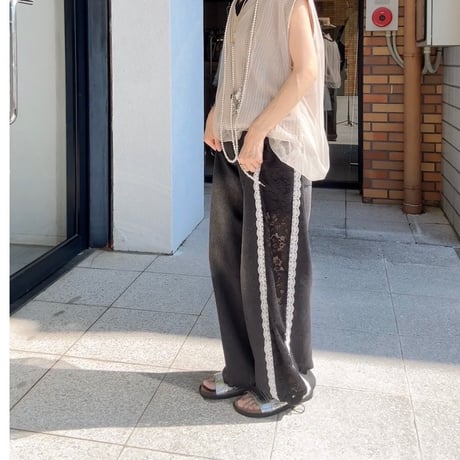 6/14、5/15、4/29、3/24　2/24 Instalive  サイドレースデニムパンツ　6-13070
