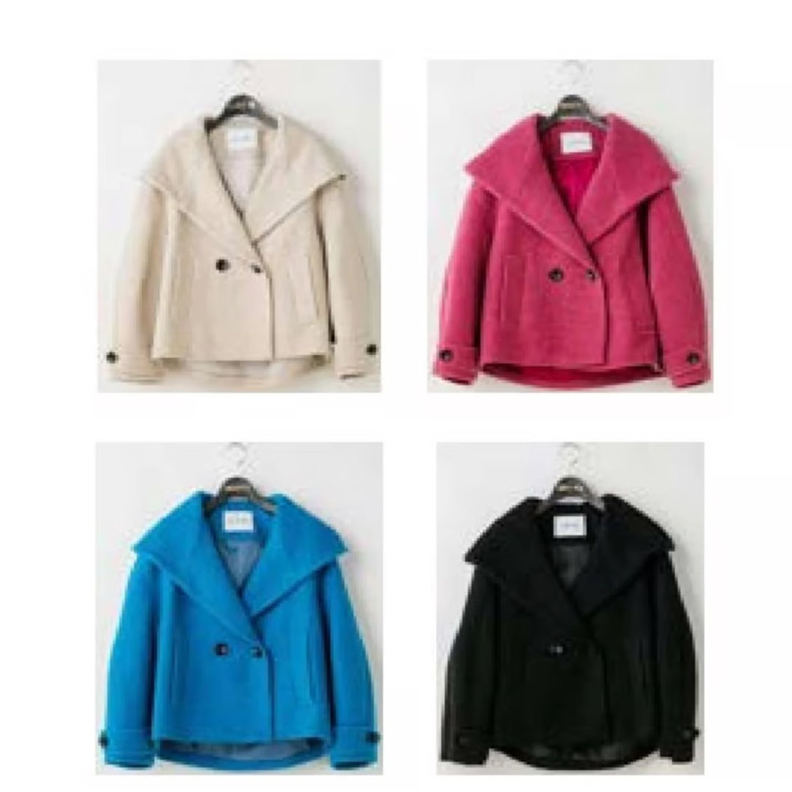 【美品】Lallia muチェックノーカラーコート 美品】Lallia muチェックノーカラーコート
