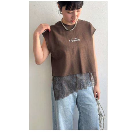 6/16  Instalive　LHELBIE　26SS　レースヘムロゴTシャツ　52332Z-2